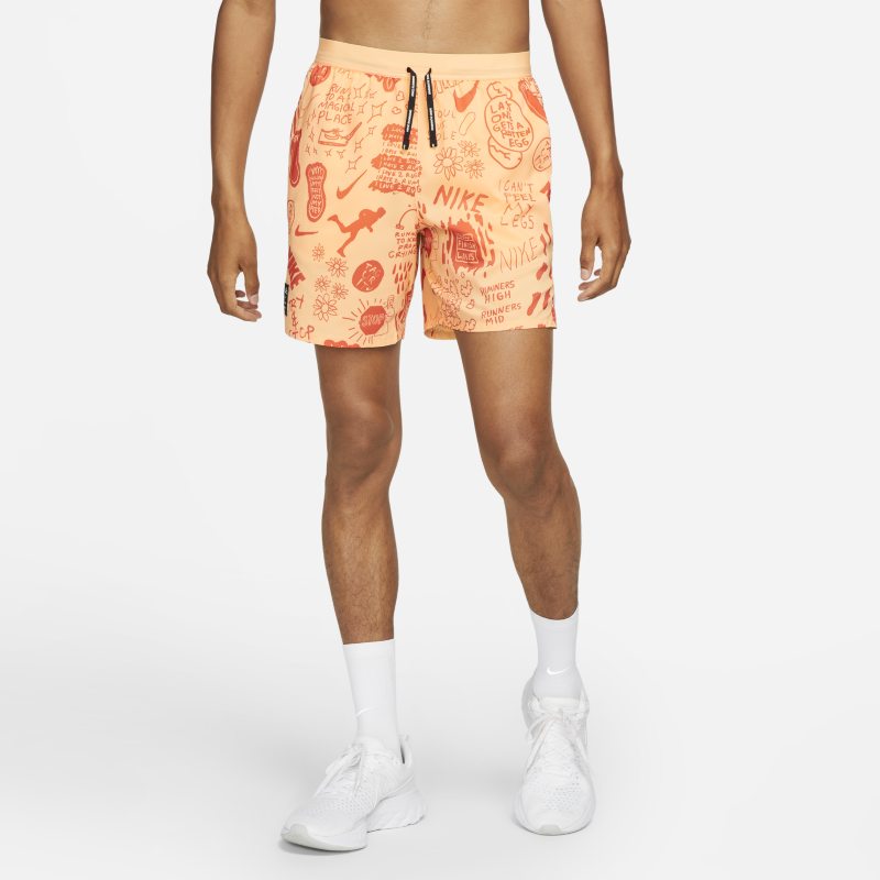 Nike Flex Stride A.I.R.Nathan Bell Pantalón corto de running de 18 cm con estampado - Hombre - Naranja