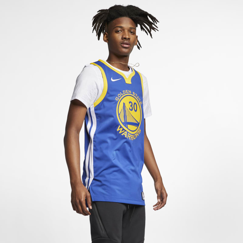 Maillot connecte Nike NBA Stephen Curry Icon Edition Authentic Golden State Warriors pour Homme Bleu