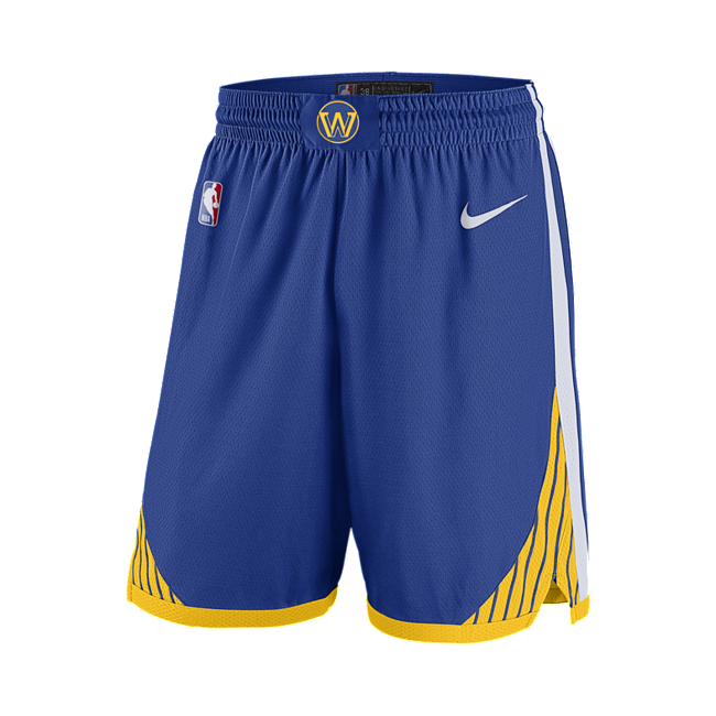 Image of Golden State Warriors Icon Edition Men's Nike NBA Swingman Shorts - Bleu