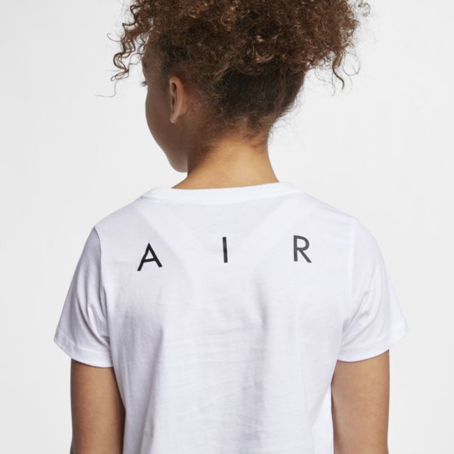 Krótka koszulka dla dużych dzieci (dziewcząt) Nike Air - Biel