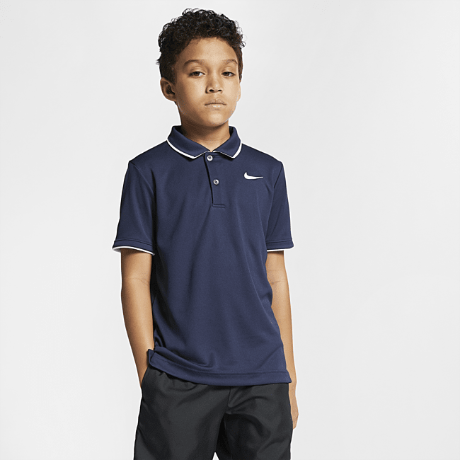 фото Теннисная рубашка-поло для мальчиков школьного возраста nikecourt dri-fit - синий