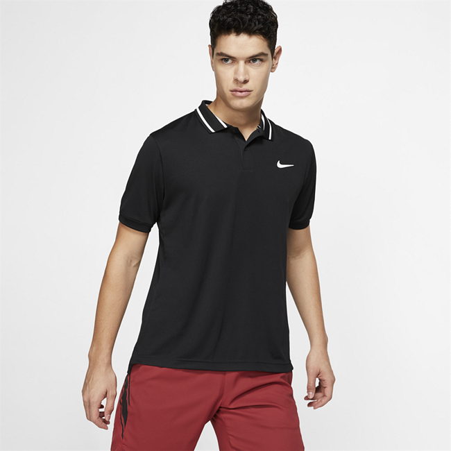 фото Мужская теннисная рубашка-поло nikecourt dri-fit - черный