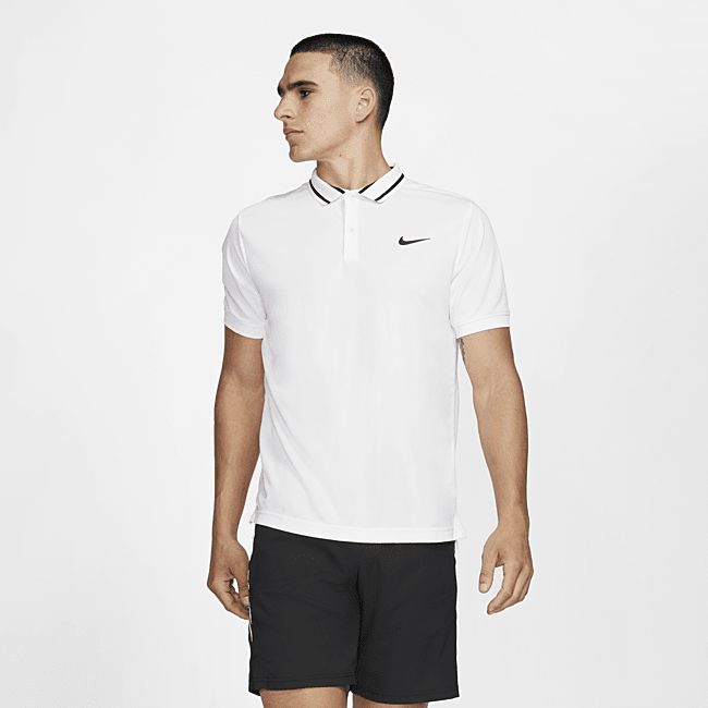 фото Мужская теннисная рубашка-поло nikecourt dri-fit - белый