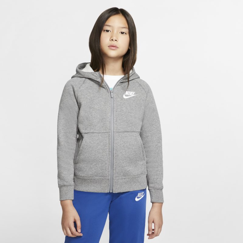 Nike Sportswear Sudadera con capucha con cremallera completa - Niña - Gris