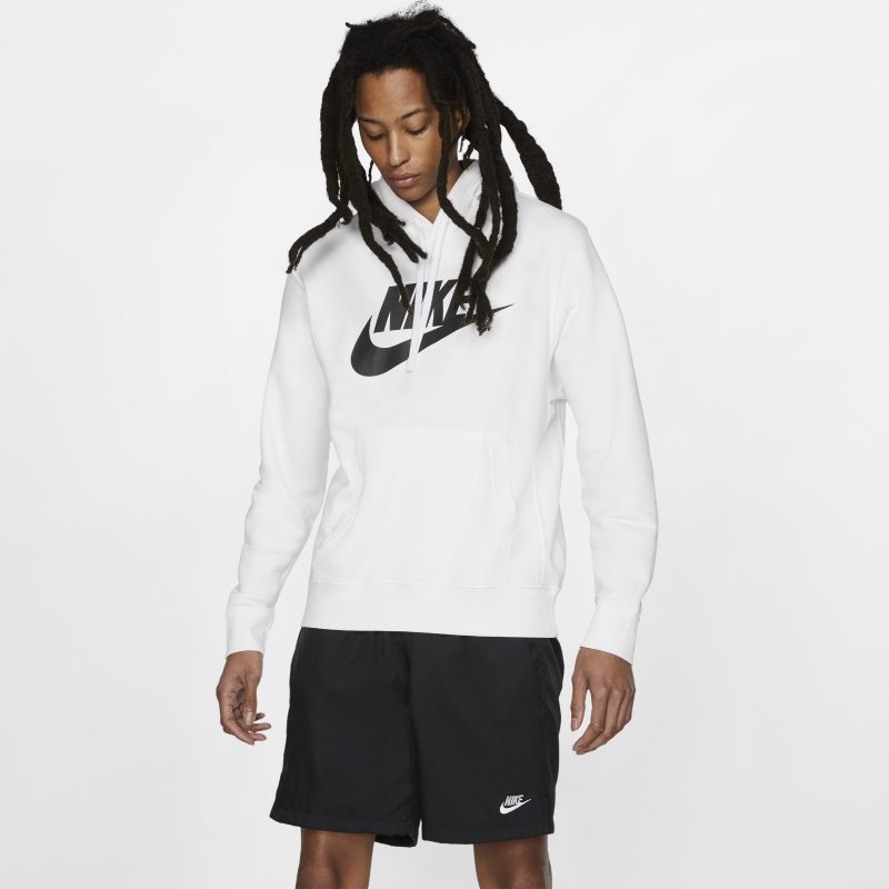Image of Felpa pullover con cappuccio e grafica Nike Sportswear Club Fleece - Uomo - Bianco