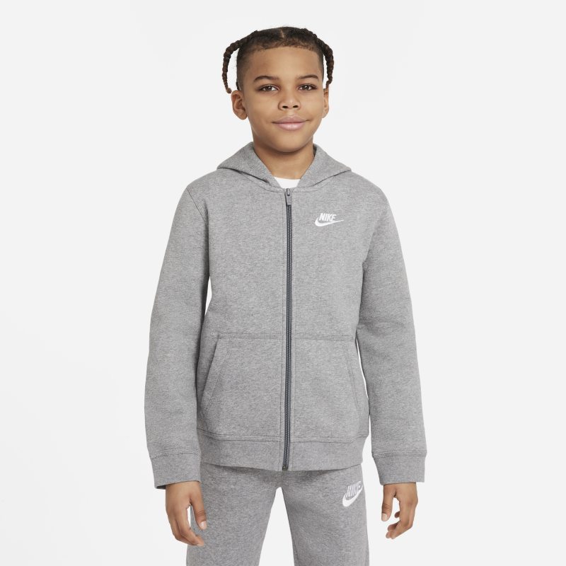Nike Sportswear Club Hoodie met rits voor kids - Grijs