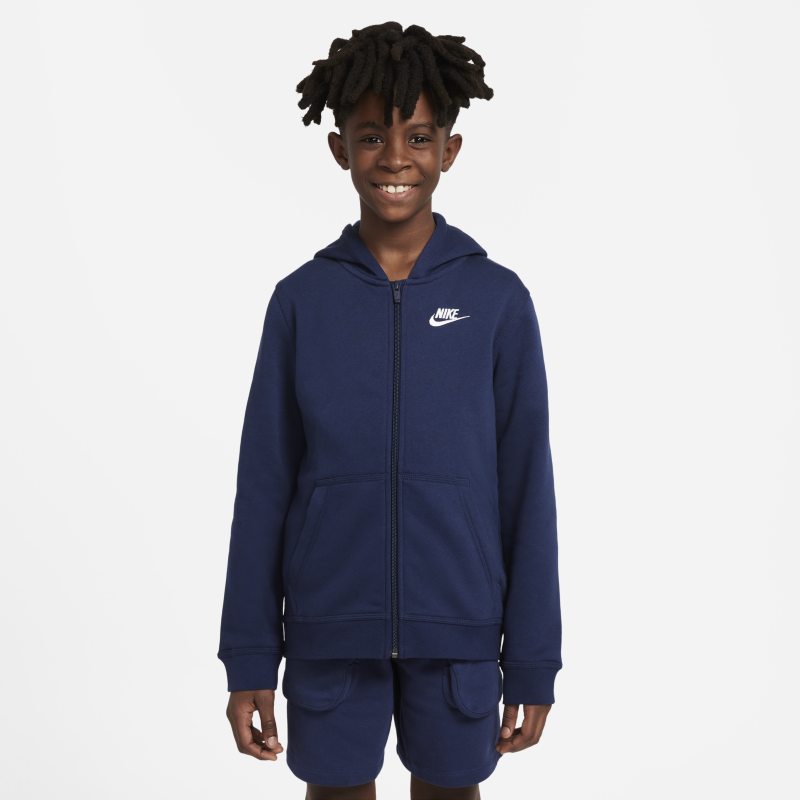 Nike Sportswear Club Hoodie met rits voor kids - Blauw