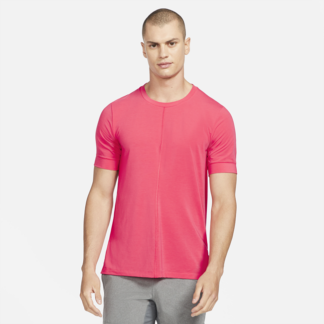 Image of Nike Yoga Dri-FIT Men's Short-Sleeve Top - Rouge
