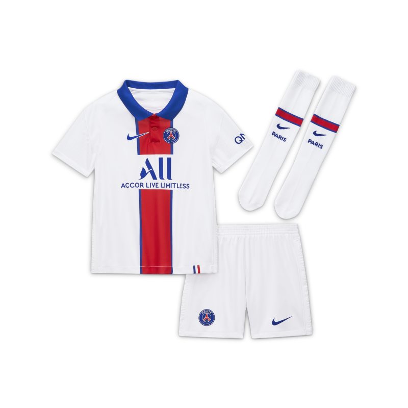 Strój piłkarski dla małych dzieci Paris Saint-Germain 2020/21 (wersja wyjazdowa) - Biel