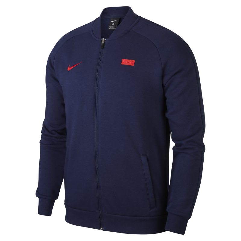 FFF Chaqueta deportiva de tejido Fleece de fútbol - Hombre - Azul Nike