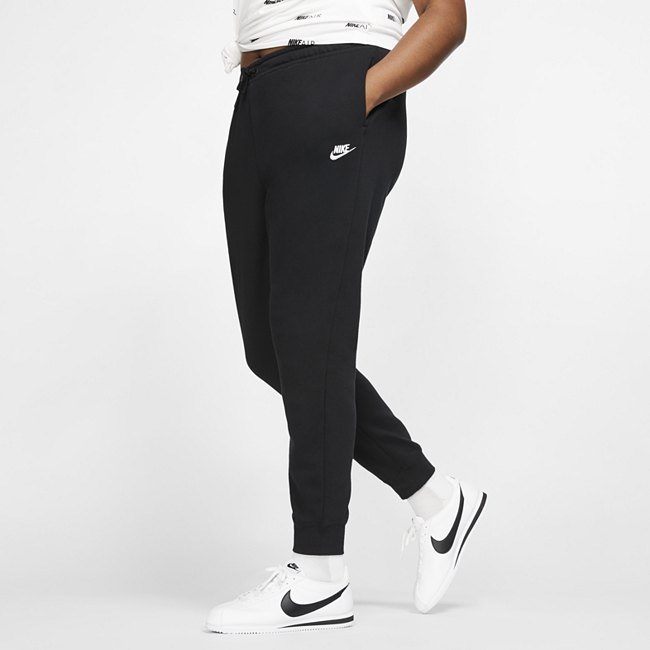 фото Женские флисовые брюки nike sportswear essential (большие размеры) - черный