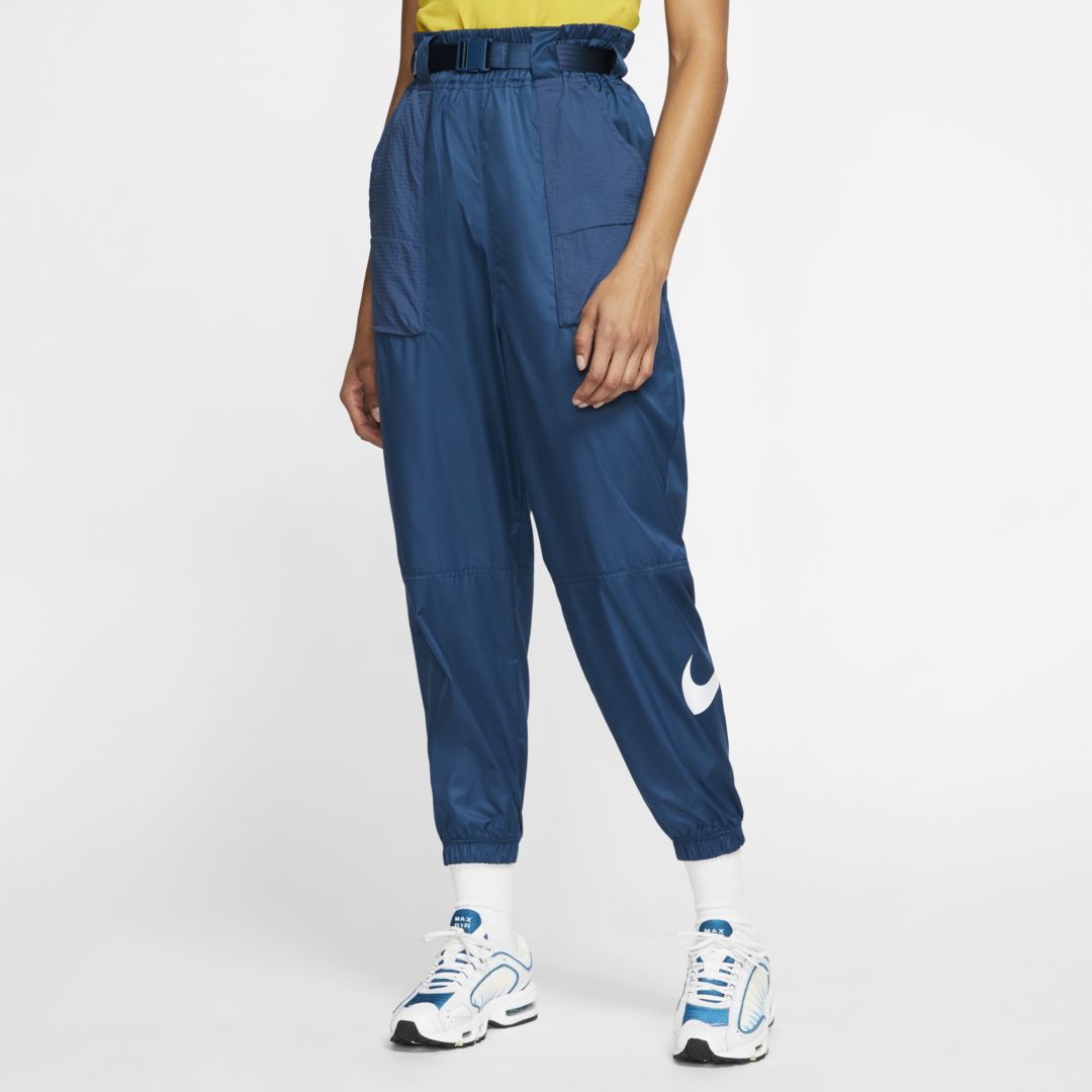 Nike Sportswear Womens Woven Swoosh Pants In Blue | ModeSens