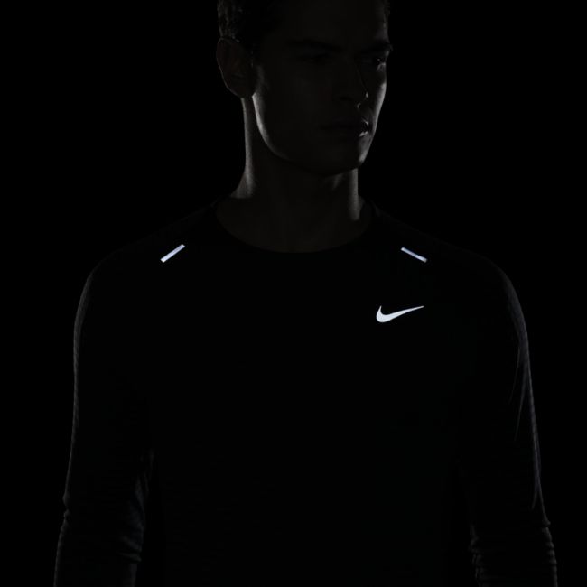 Męska koszulka z długim rękawem do biegania Nike TechKnit Ultra - Czerń