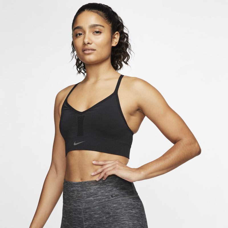 Nike Indy Sujetador deportivo de sujeción ligera con almohadilla y sin costuras - Mujer - Negro