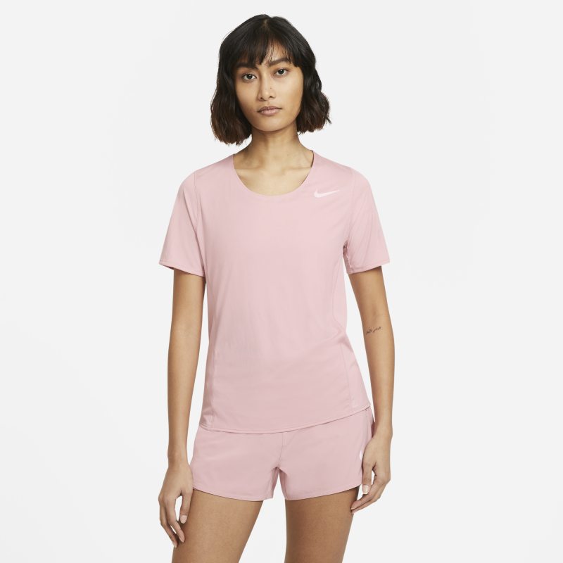 Damska koszulka z krótkim rękawem do biegania Nike City Sleek - Różowy