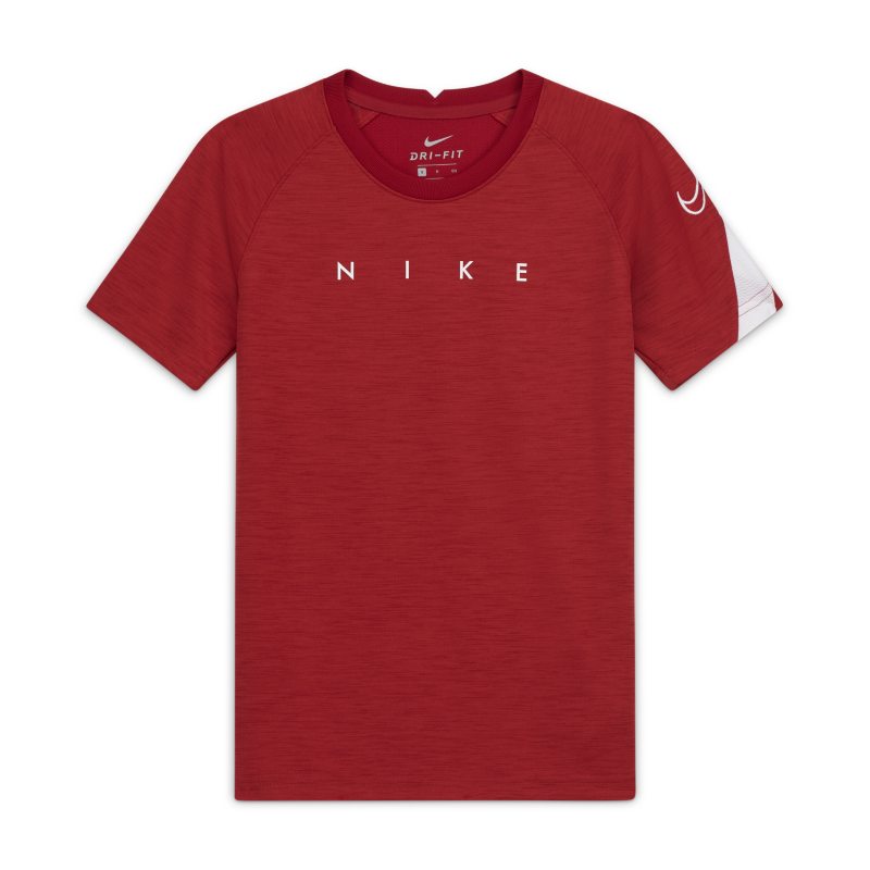 Nike Dri-FIT Academy Camiseta de fútbol de manga corta con estampado - Niño/a - Rojo
