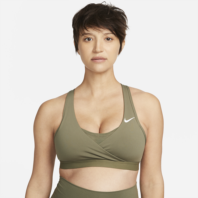 Image of Brassière de sport rembourrée à maintien normal Nike Dri-FIT (M) Swoosh pour Femme (maternité) - Marron