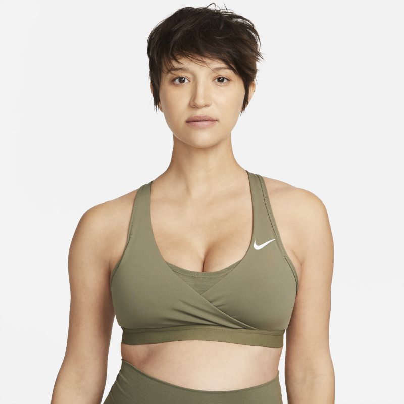 Nike Dri-FIT (M) Swoosh Sujetador deportivo de sujeción media con almohadilla - Mujer (Maternity) - Marrón