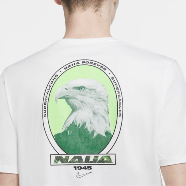 Męski T-shirt piłkarski Nigeria - Biel