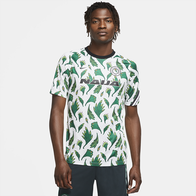фото Мужская предматчевая игровая футболка с коротким рукавом из формы сборной нигерии - белый