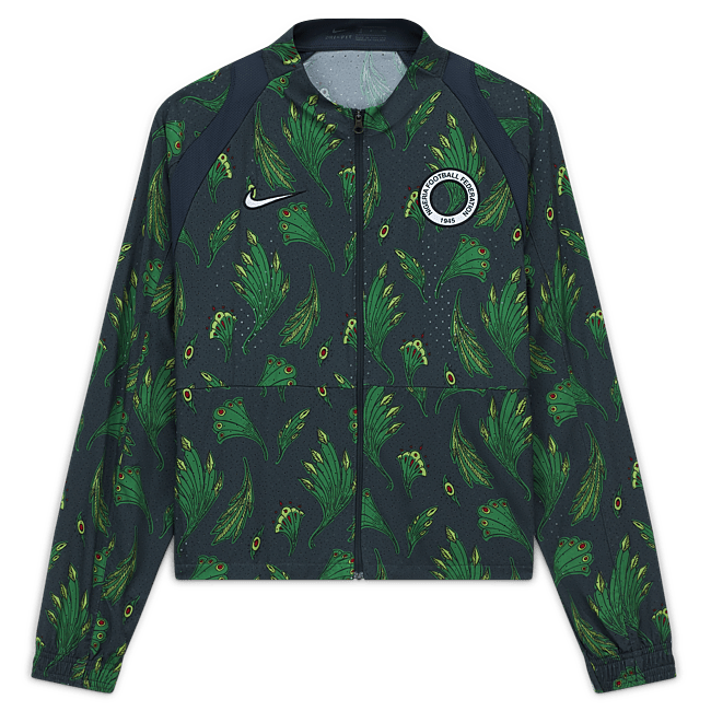 фото Женская укороченная футбольная куртка nigeria - зеленый