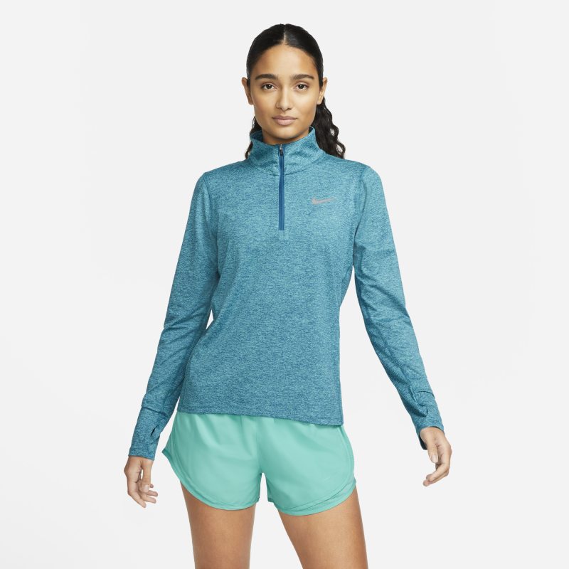 Nike Camiseta de running con media cremallera - Mujer - Azul