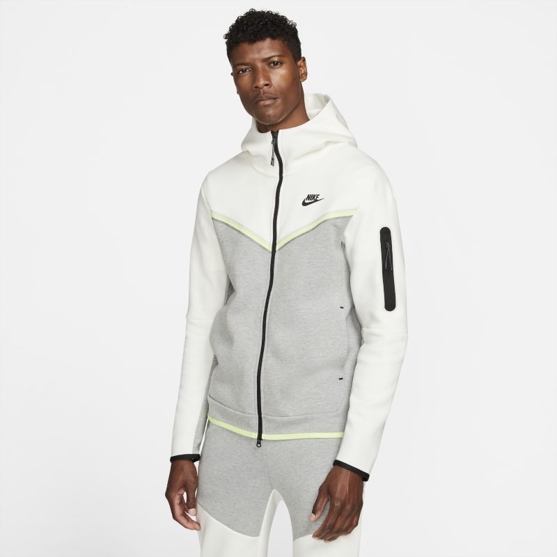 Męska bluza z kapturem i zamkiem na całej długości Nike Sportswear Tech Fleece - Szary
