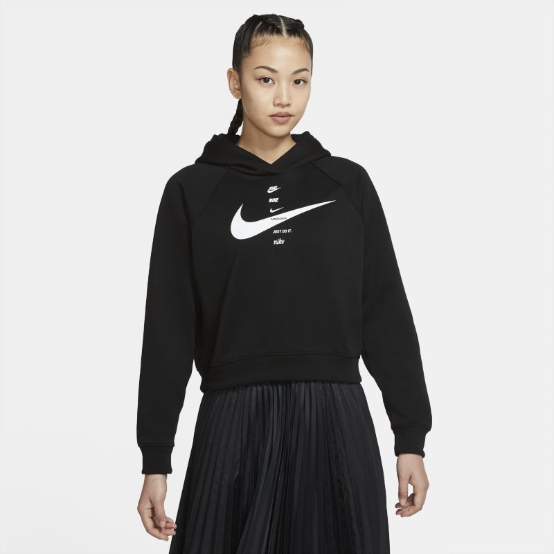 Nike Sportswear Swoosh Hoodie voor dames – Zwart