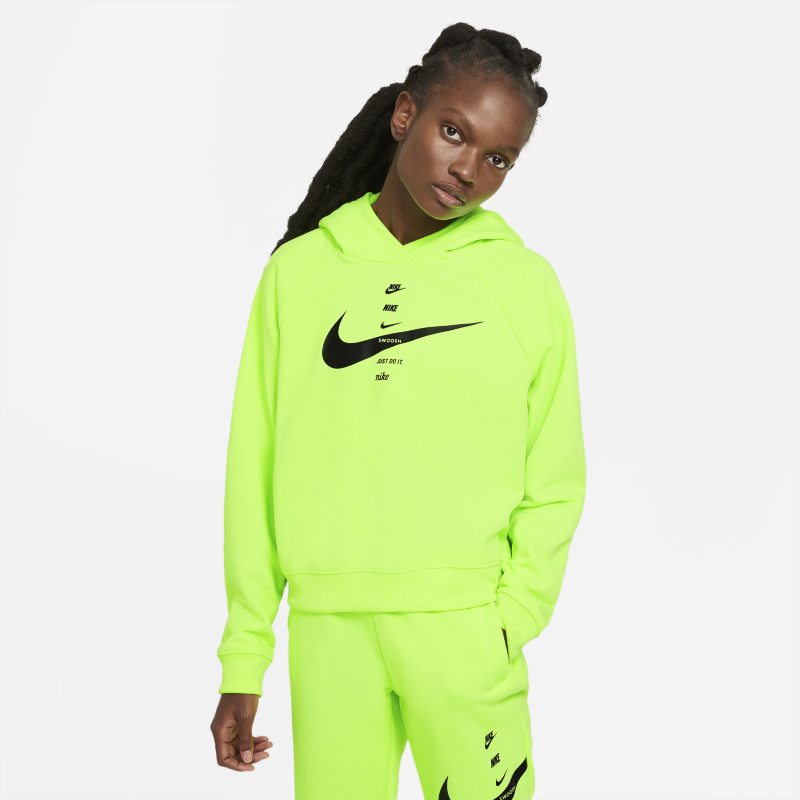 Damska bluza z kapturem Nike Sportswear Swoosh - Żółć
