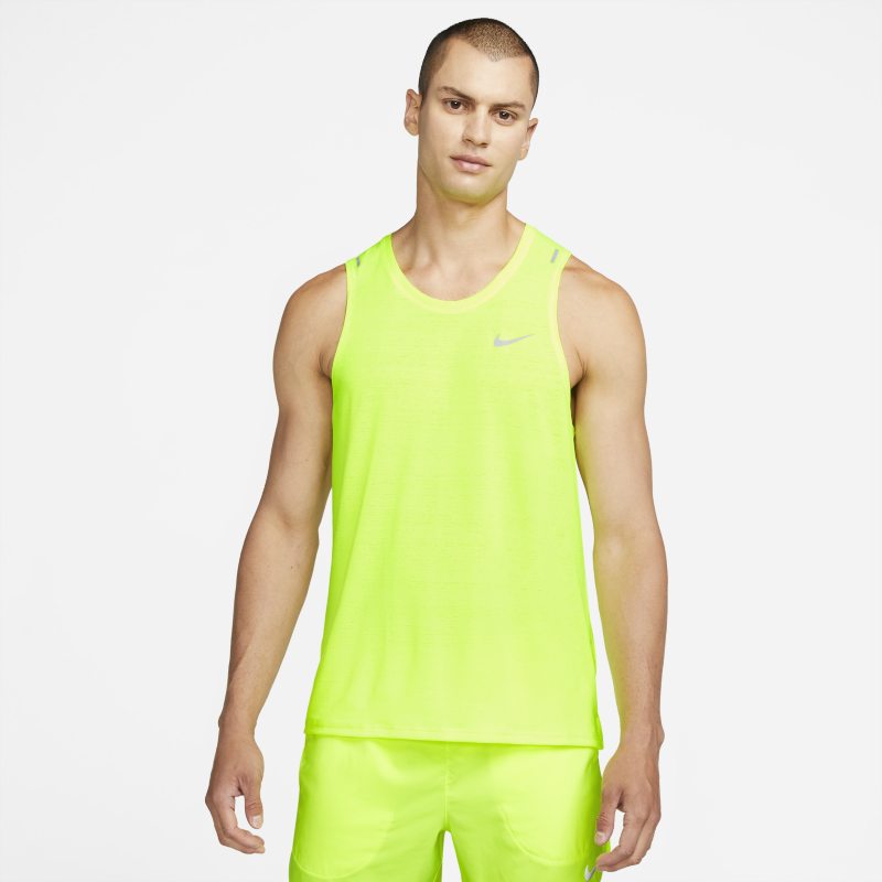 Męska koszulka bez rękawów do biegania Nike Dri-FIT Miler - Żółć