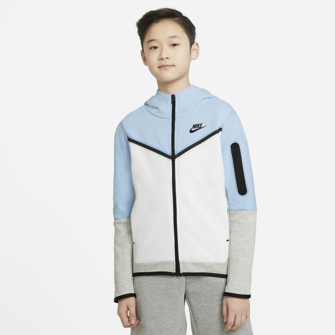 Nike Sportswear Tech Fleece Big Kids' Full-zip Hoodie In Psychic Blue ...