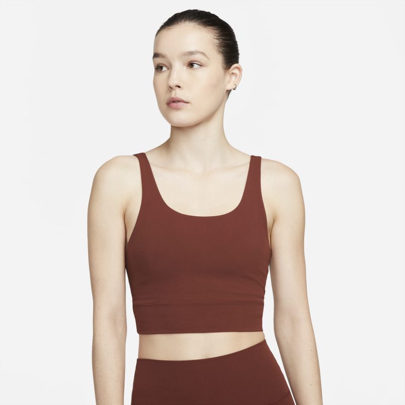 Nike Yoga Luxe Camiseta corta de tejido Infinalon - Mujer - Marrón Nike