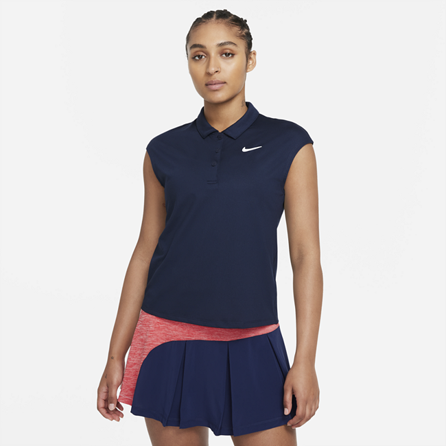 фото Женская теннисная рубашка-поло nikecourt victory - синий