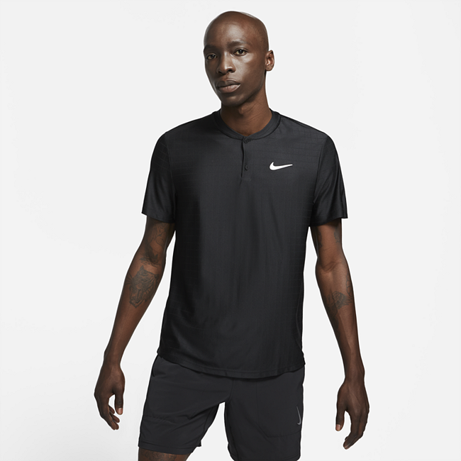 фото Мужская теннисная рубашка-поло nikecourt dri-fit advantage - черный