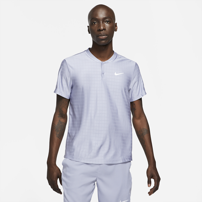 фото Мужская теннисная рубашка-поло nikecourt dri-fit advantage - пурпурный