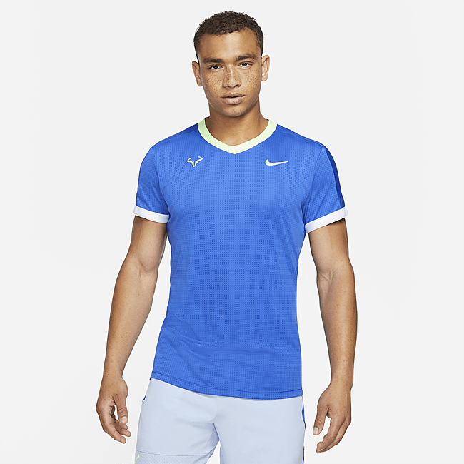 фото Мужская теннисная футболка с коротким рукавом nikecourt dri-fit adv rafa - синий