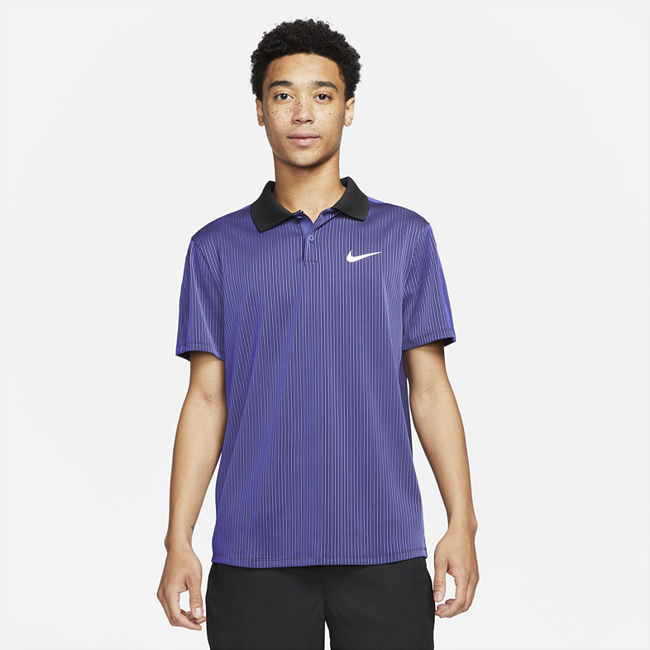 фото Мужская теннисная рубашка-поло nikecourt dri-fit adv slam - пурпурный
