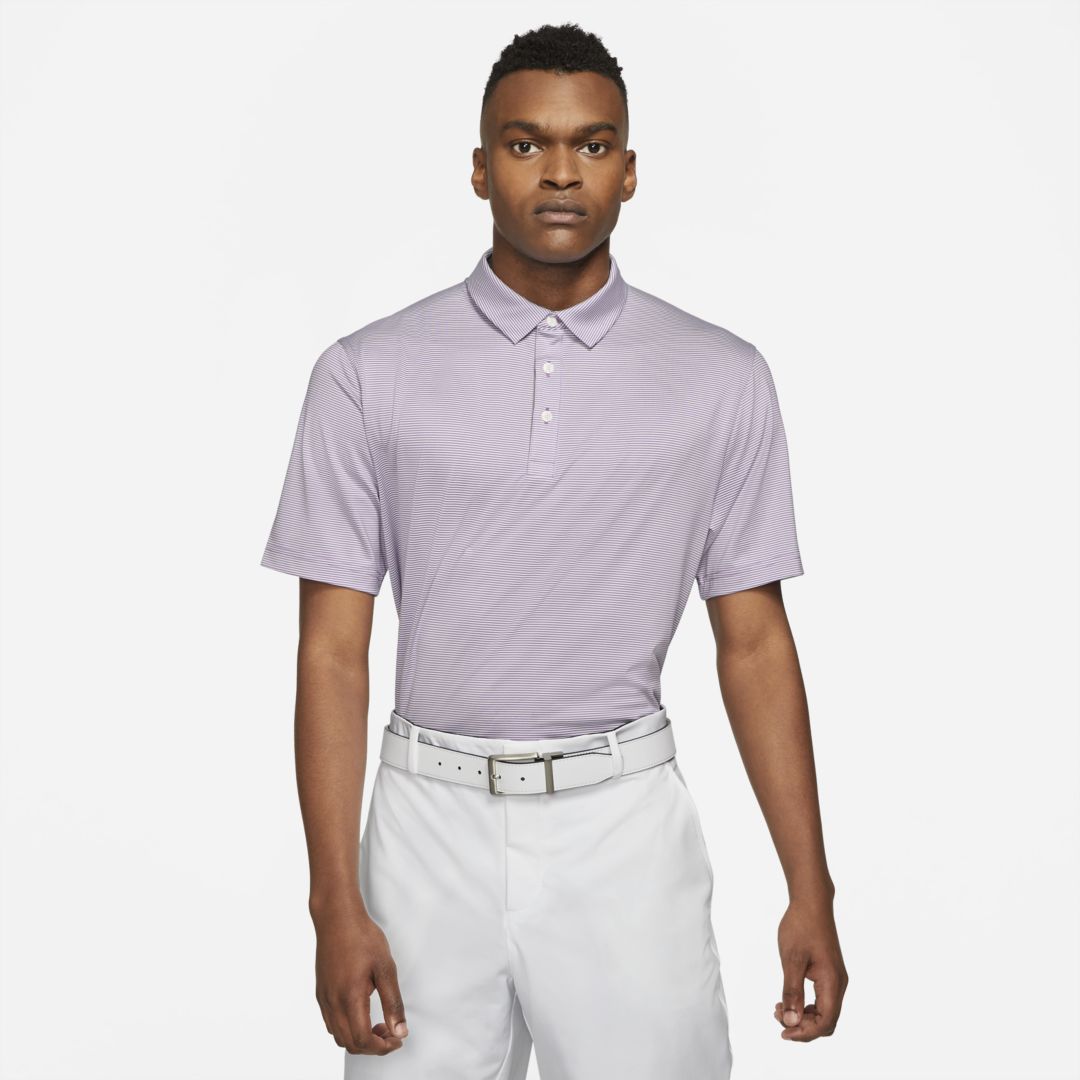 Nike Dri-fit Player Men's Striped Golf Polo In Purple Nebula,white ...