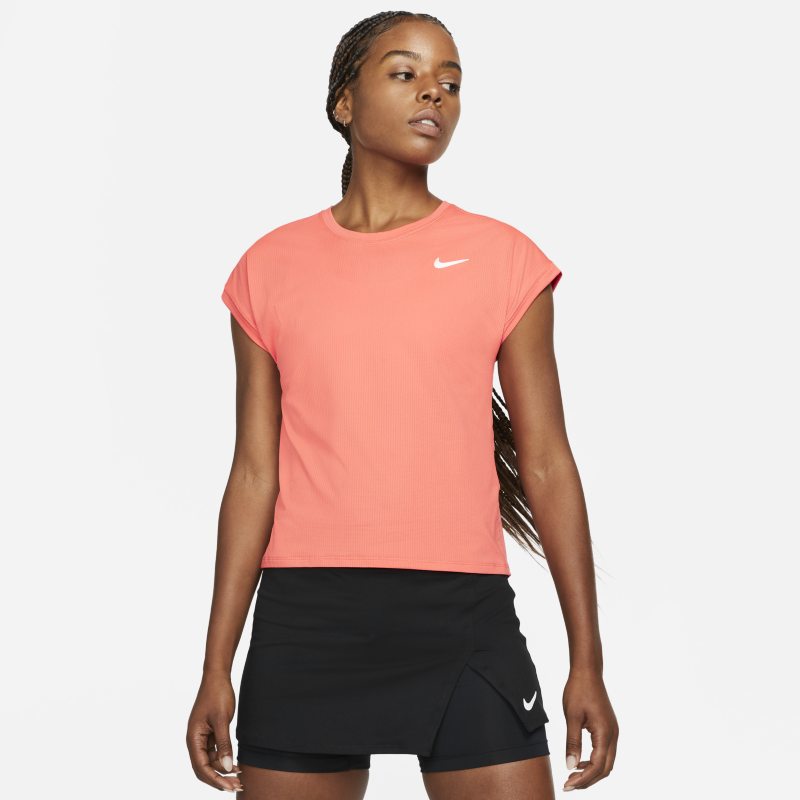 NikeCourt Dri-FIT Victory Camiseta de tenis de manga corta - Mujer - Naranja