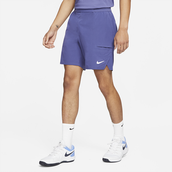 фото Мужские теннисные шорты nikecourt dri-fit advantage 18 см - пурпурный
