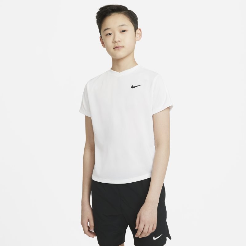 NikeCourt Dri-FIT Victory Camiseta de tenis de manga corta - Niño - Blanco