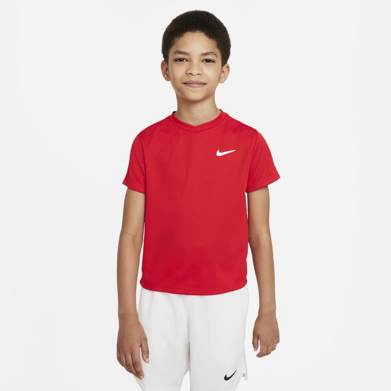 NikeCourt Dri-FIT Victory Camiseta de tenis de manga corta - Niño - Rojo