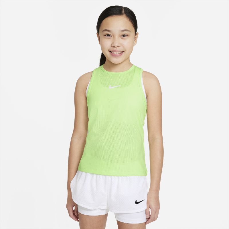 Koszulka tenisowa bez rękawów dla dużych dzieci (dziewcząt) NikeCourt Dri-FIT Victory - Zieleń