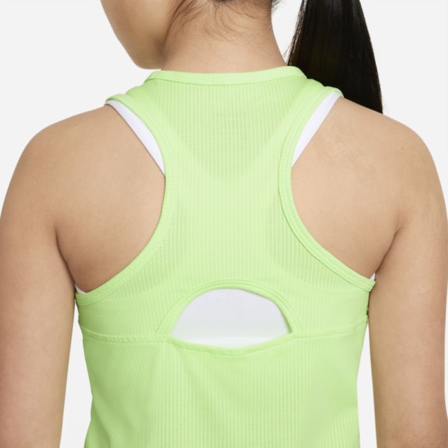 Koszulka tenisowa bez rękawów dla dużych dzieci (dziewcząt) NikeCourt Dri-FIT Victory - Zieleń