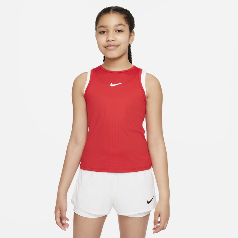 NikeCourt Dri-FIT Victory Camiseta de tirantes de tenis - Niña - Rojo