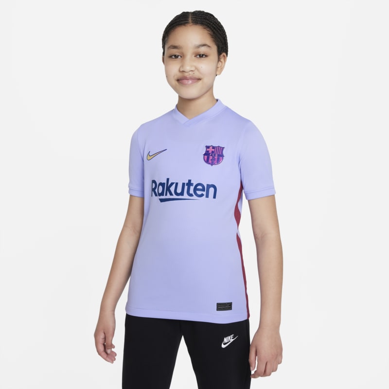  Segunda equipaciión Stadium FC Barcelona 2021/22 Camiseta de fútbol Nike Dri-FIT - Niño/a - Morado