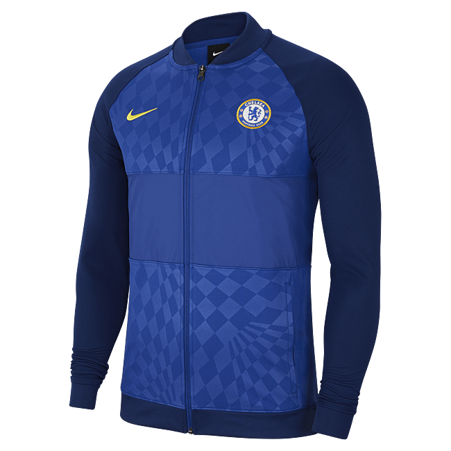 фото Мужская футбольная куртка с молнией во всю длину chelsea fc - синий