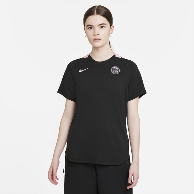 фото Женская игровая футболка с коротким рукавом nike dri-fit paris saint-germain - черный