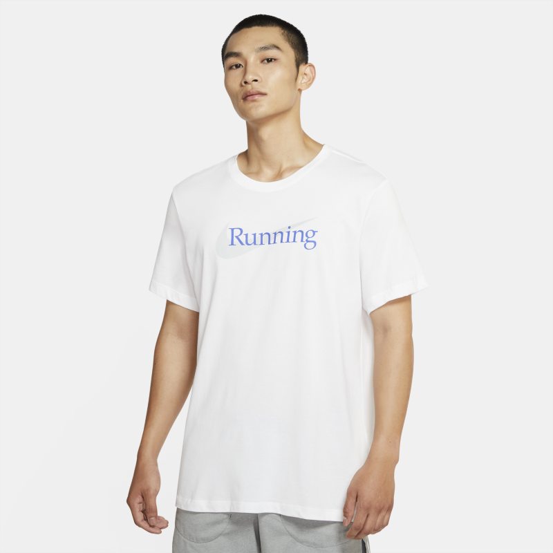 Męski T-shirt do biegania Nike Dri-FIT - Biel