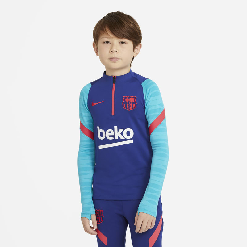  FC Barcelona Strrike Parte de arriba de fútbol de entrenamiento de manga larga - Niño/a - Azul